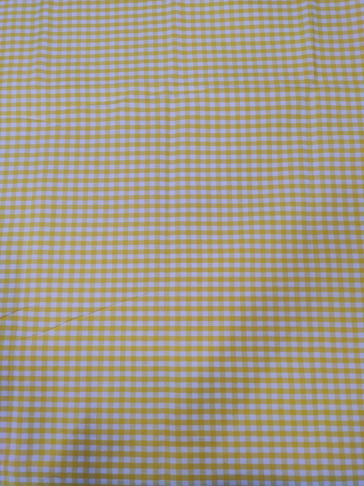 Yellow & White Cotton Yarn Dyed Check Fabric | Charu Creation - Image 3