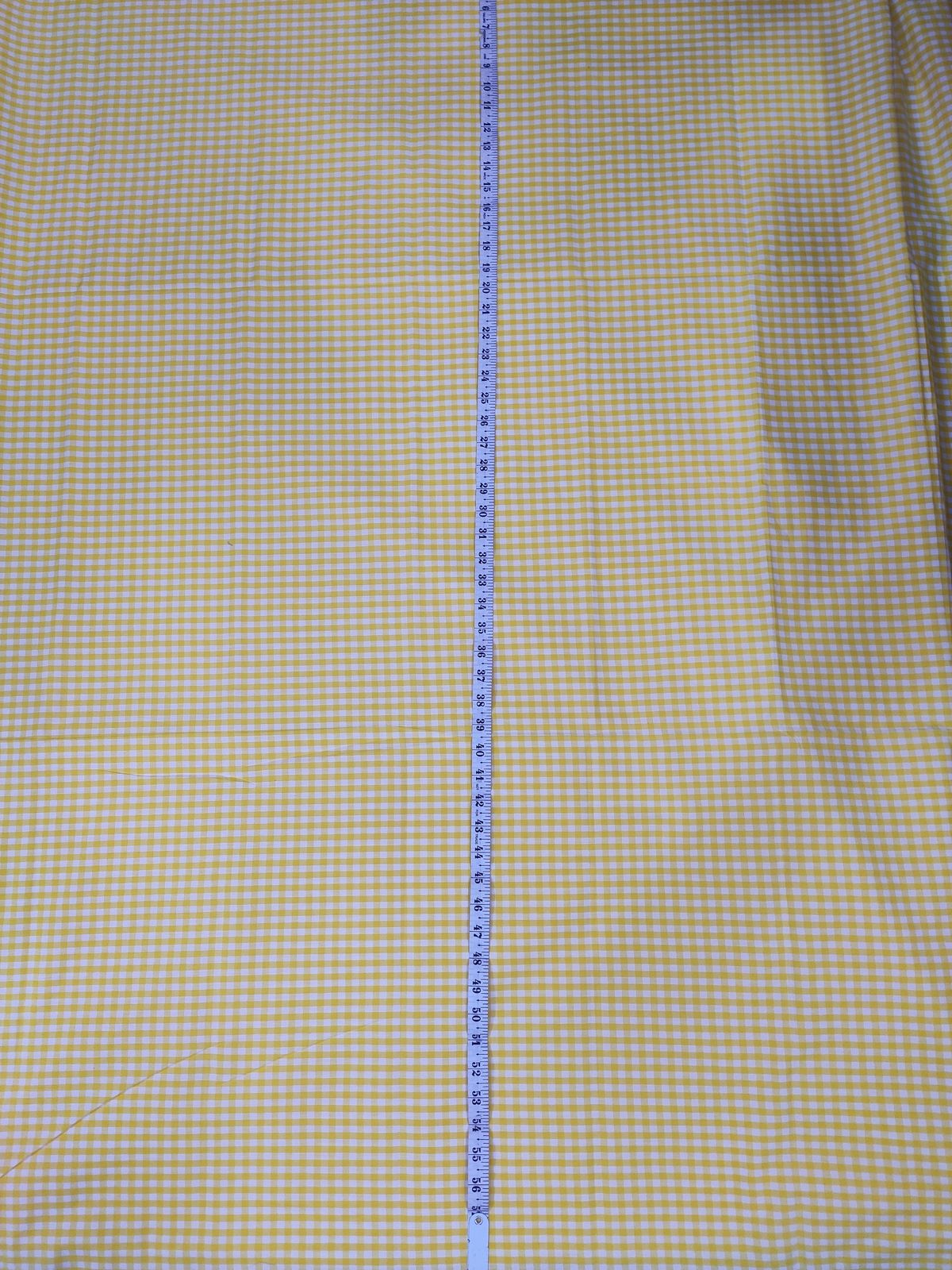 Yellow & White Cotton Yarn Dyed Check Fabric | Charu Creation - Image 4