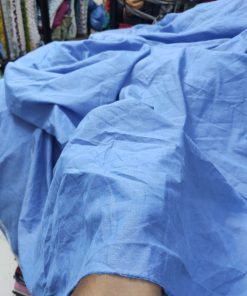 Blue Solid Cotton Chambray Fabric for Shirting | Charu Creation