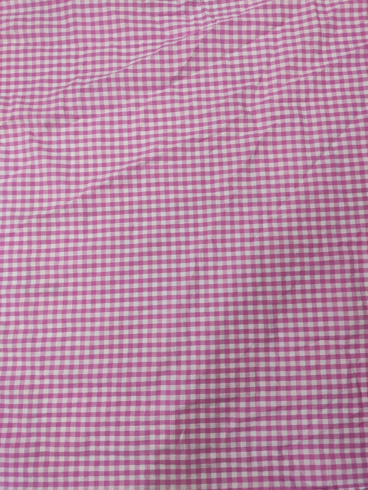 Pink and White Cotton Yarn Dyed Gingham Check Fabric | Charu Creation - Image 3
