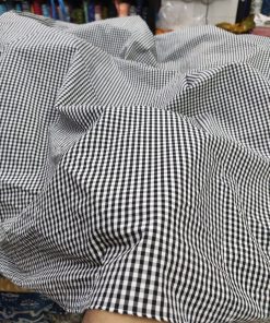 Black & White Cotton Yarn Dyed Gingham Fabric | Charu Creation