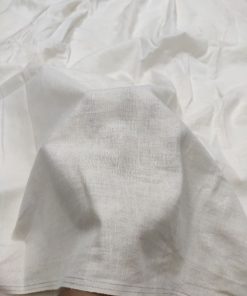 Off White Solid Cotton Linen Blend Fabric | Charu Creation
