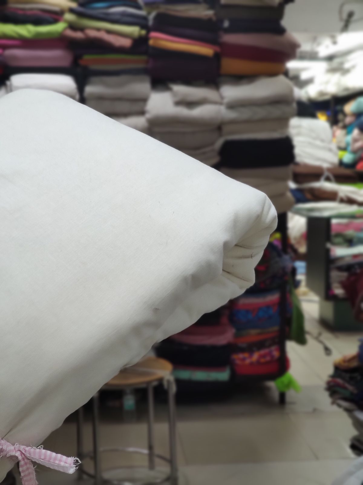 Off White Solid Plain Cotton Linen Fabric | Charu Creation - Image 2