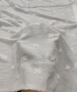 Greige Viscose Fabric with Dainty Buti Embroidery | Charu Creation